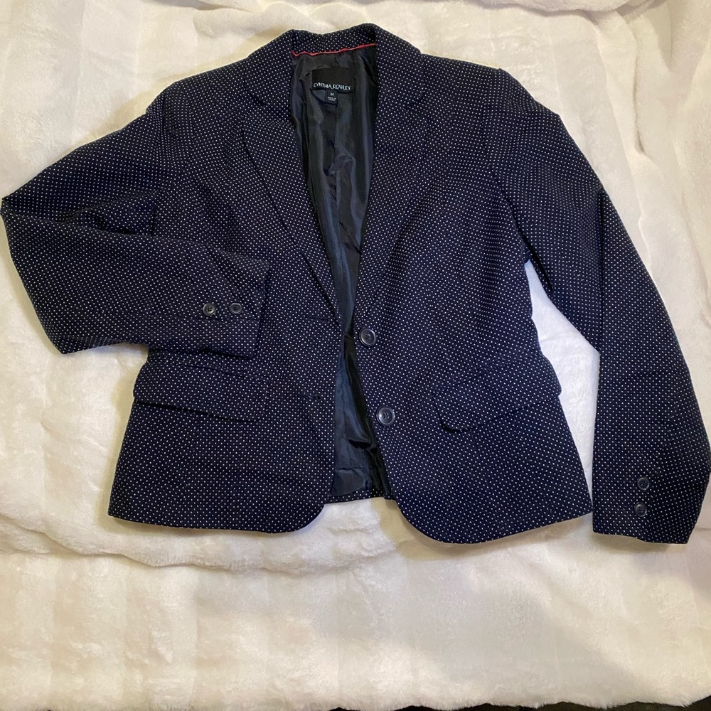 Cynthia Rowley blue with white polkadot blazer. Size M in great condition.
